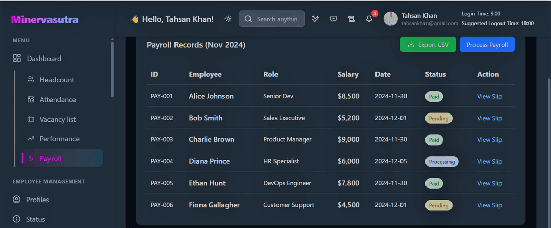 Payroll Integration